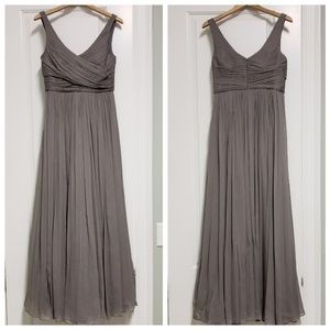 J. Crew Gray Silk Chiffon Gown